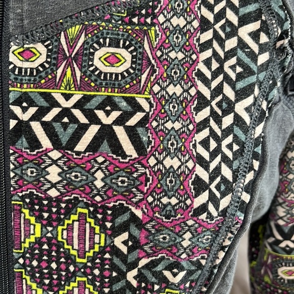 Prana Breath Naturally Summer Light Active Yoga Zip Up Shacket Mosaic Print sz L - Picture 4 of 7